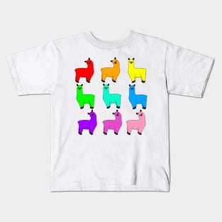 Rainbow Llamas Kids T-Shirt